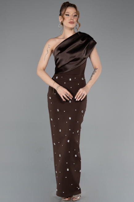 Brown Midi Cocktail Dress ABK2337