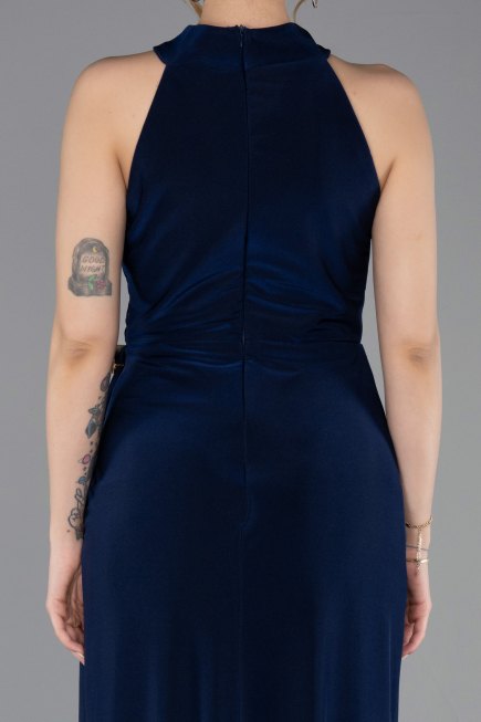 Long Navy Blue Prom Gown ABU5918