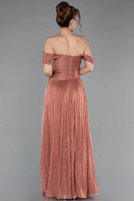 Long Light Brown Chiffon Prom Gown ABU5920