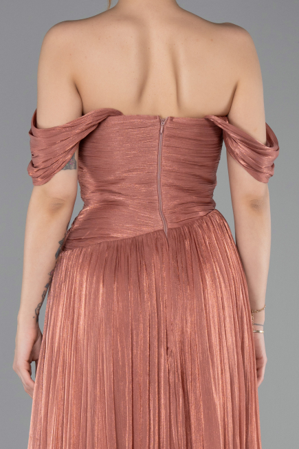 Long Light Brown Chiffon Prom Gown ABU5920