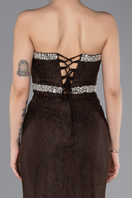 Long Brown Dantelle Mermaid Prom Dress ABU5921