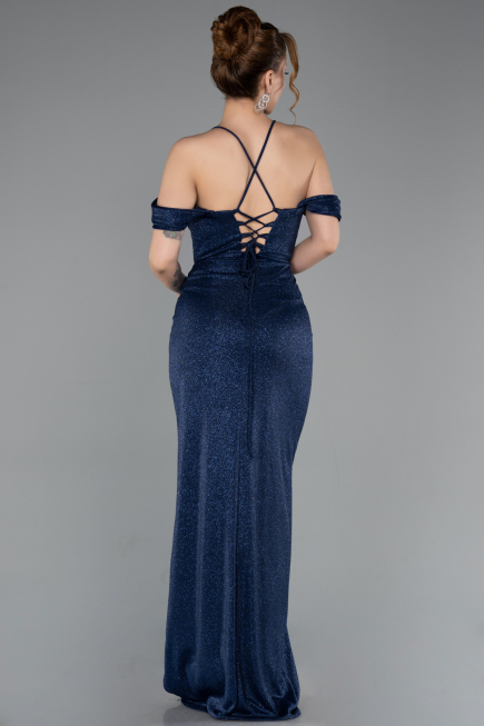 Long Navy Blue Prom Gown ABU5925