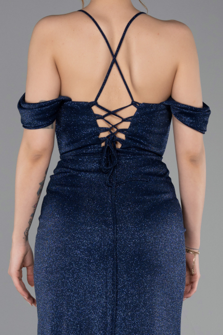 Long Navy Blue Prom Gown ABU5925