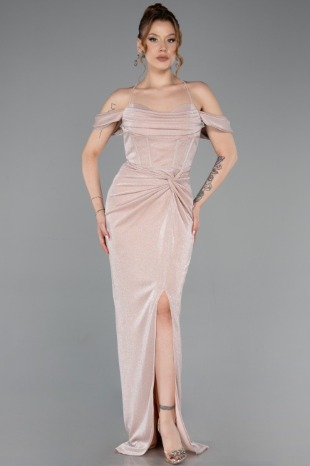 Long Powder Color Prom Gown ABU5925