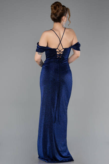 Long Sax Blue Prom Gown ABU5925