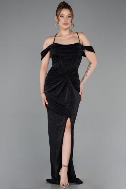 Long Black Prom Gown ABU5925