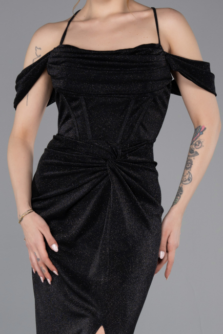 Long Black Prom Gown ABU5925