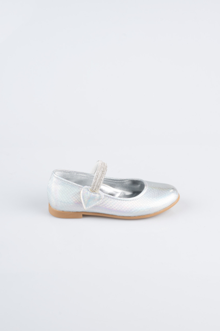 Silver Patterned Flat Shoe ORS3101