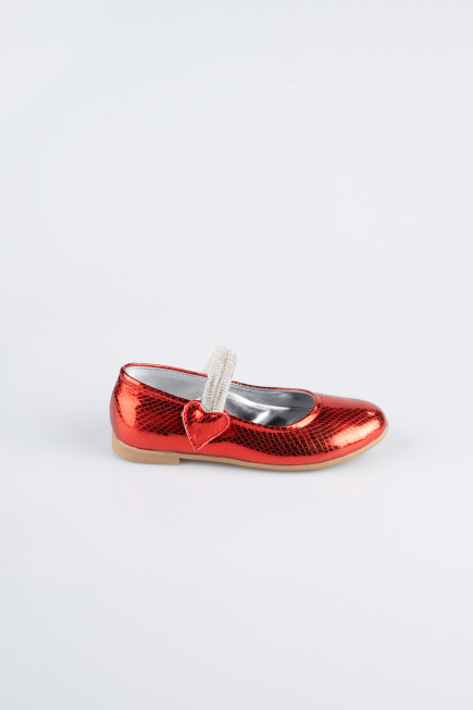 Red Patterned Flat Shoe ORS3101