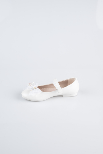 White Leather Flat Shoe SE2