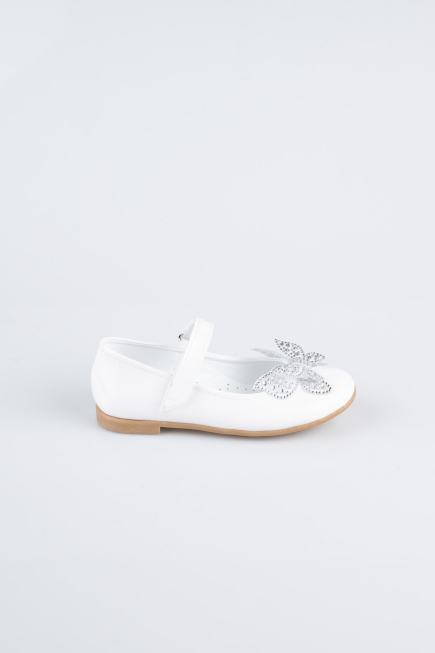 White Patent Leather Flat Shoe ORR3100