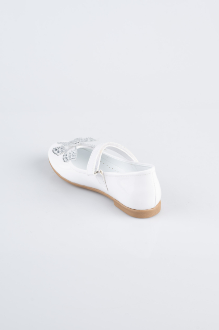 White Patent Leather Flat Shoe ORR3100