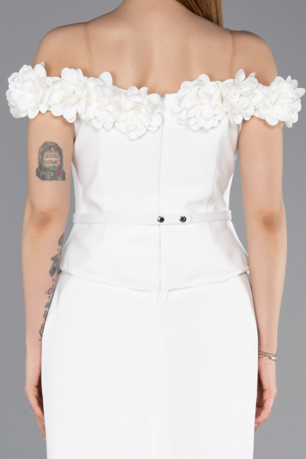 Midi White Cocktail Dress ABK2583