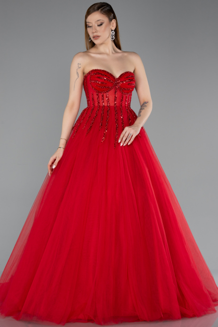 Long Red Evening Dress ABU5935