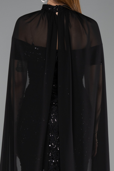 Long Black Beaded Evening Dress ABU5915