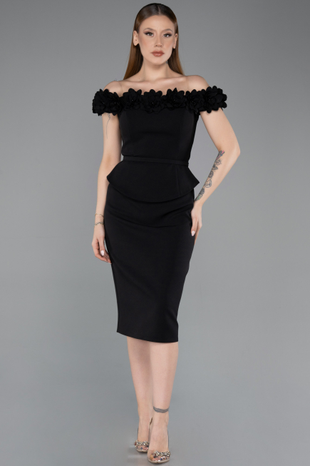 Midi Black Cocktail Dress ABK2583