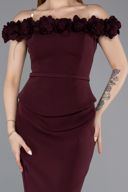 Midi Cherry Colored Cocktail Dress ABK2583