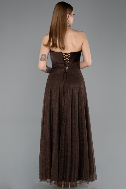 Long Brown Dantelle Evening Dress ABU5943