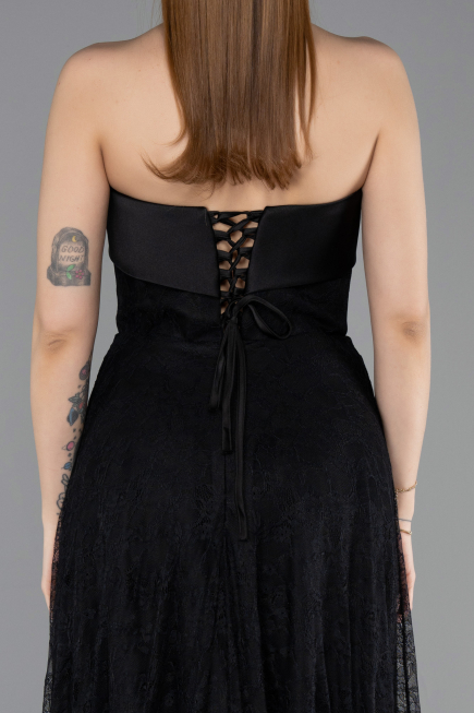 Long Black Dantelle Evening Dress ABU5943