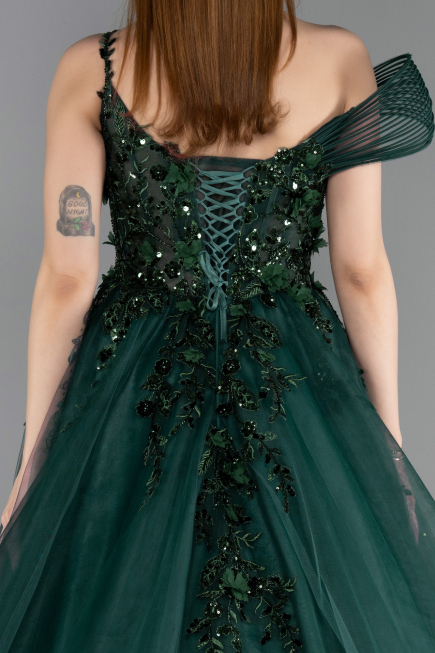 Long Emerald Green Designer Evening Dress ABU5960