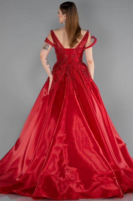 Long Red Designer Evening Dress ABU5962