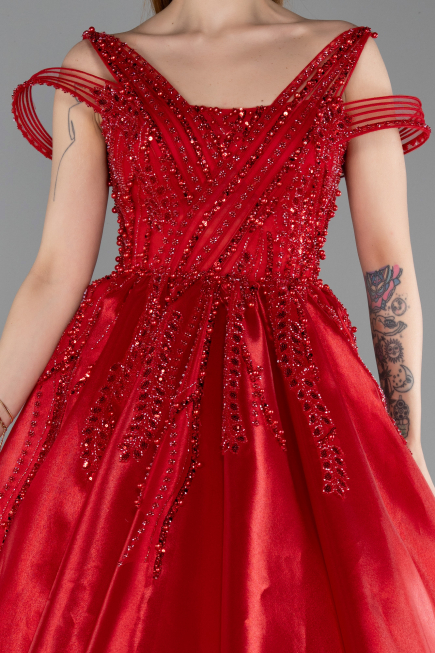 Long Red Designer Evening Dress ABU5962