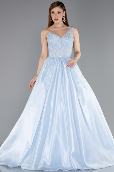 Long Light Blue Haute Couture Dress ABU5963