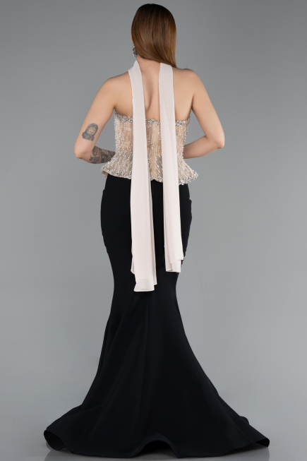 Long Black-Beige Haute Couture Dress ABU5951