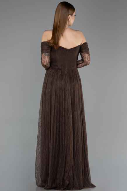 Long Brown Dantelle Evening Dress ABU5945
