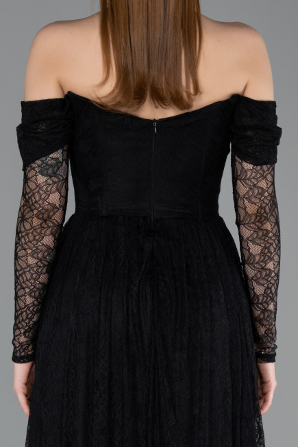 Long Black Dantelle Evening Dress ABU5945
