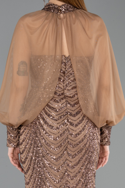 Long Copper Scaly Mermaid Prom Dress ABU5947