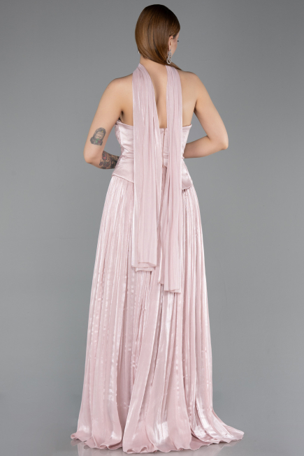 Long Powder Color Chiffon Prom Gown ABU5957