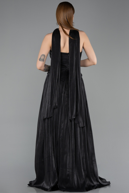 Long Black Chiffon Prom Gown ABU5957