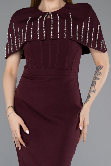 Midi Cherry Colored Party Dress ABK2588