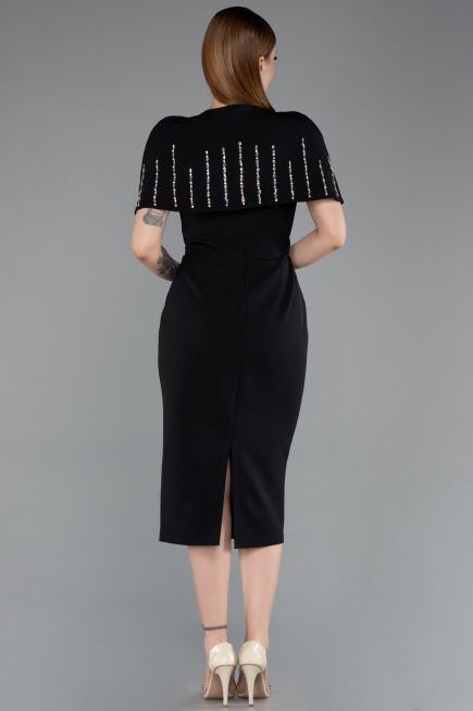 Midi Black Party Dress ABK2588