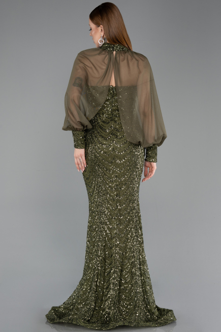 Long Olive Drab Scaly Mermaid Prom Dress ABU5947