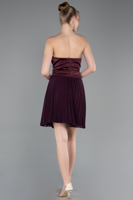 Short Plum Chiffon Cocktail Dress ABK2590