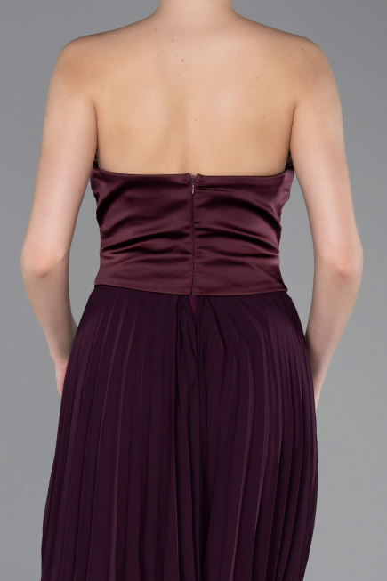 Short Plum Chiffon Cocktail Dress ABK2590