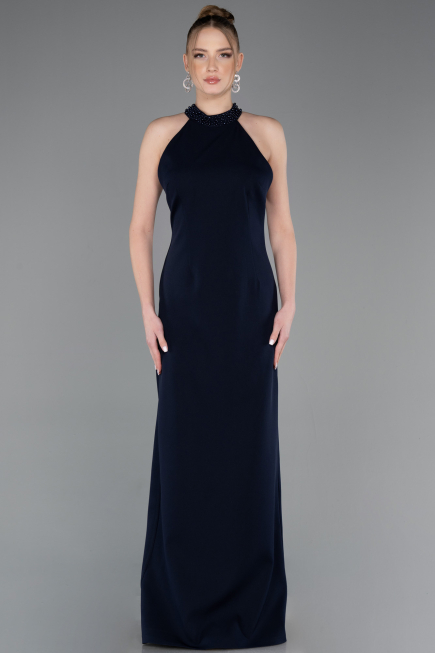 Long Navy Blue Prom Gown ABU5971