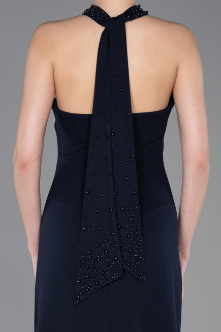 Long Navy Blue Prom Gown ABU5971