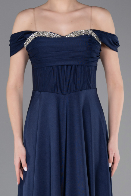 Long Navy Blue Prom Gown ABU5938