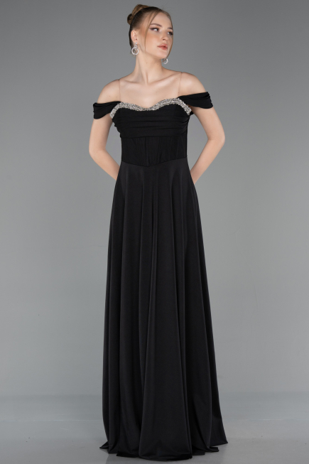 Long Black Prom Gown ABU5938