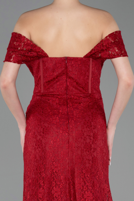 Long Burgundy Dantelle Evening Dress ABU5973