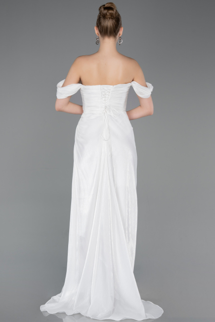 Long White Chiffon Evening Dress ABU5974