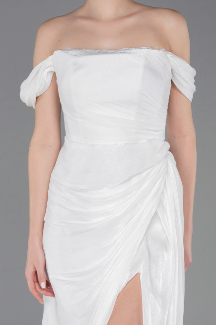 Long White Chiffon Evening Dress ABU5974