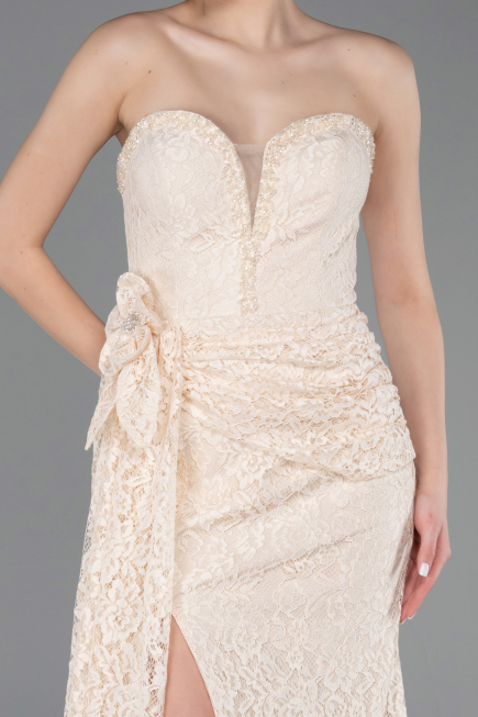 Long Beige Dantelle Mermaid Prom Dress ABU5975