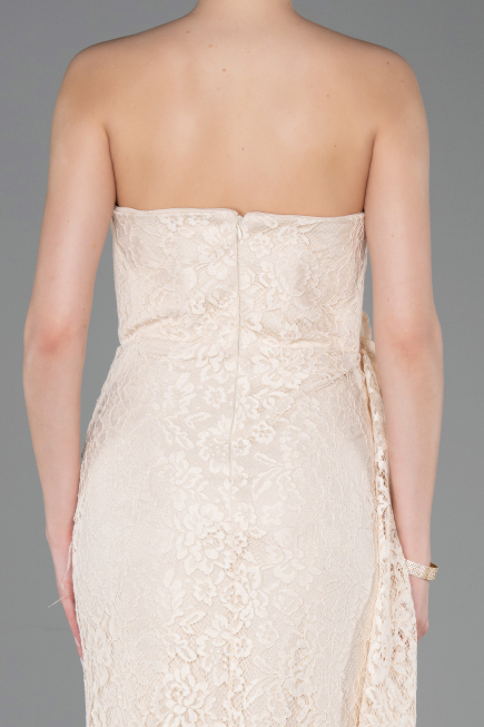 Long Beige Dantelle Mermaid Prom Dress ABU5975