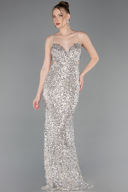 Long Beige Prom Gown ABU5980