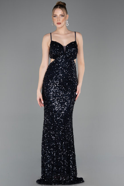 Long Navy Blue Prom Gown ABU5980