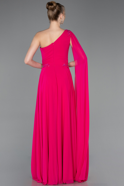 Long Fuchsia Chiffon Prom Gown ABU5984